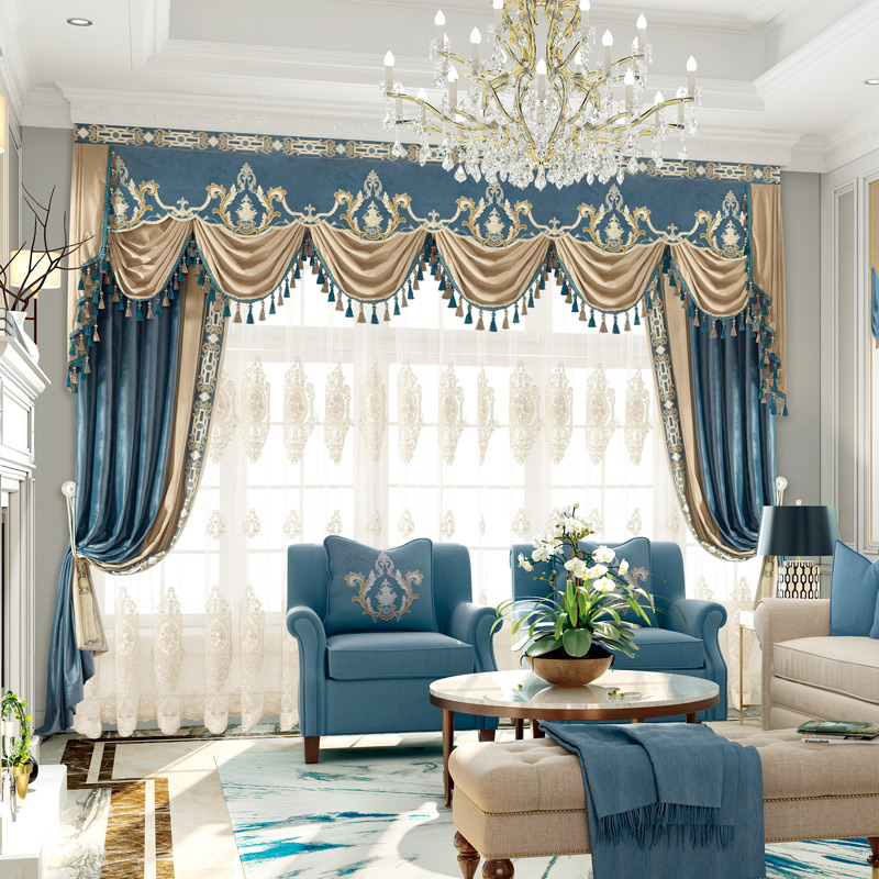 【摩爾登】高檔歐式窗簾奢華客廳落地窗簾高遮